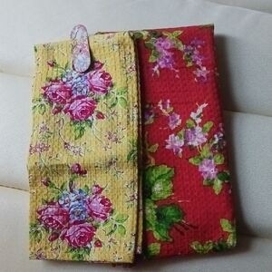 April Cornell Floral Quilted Fabric in Pink and Yellow
